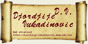 Đorđije Vukadinović vizit kartica